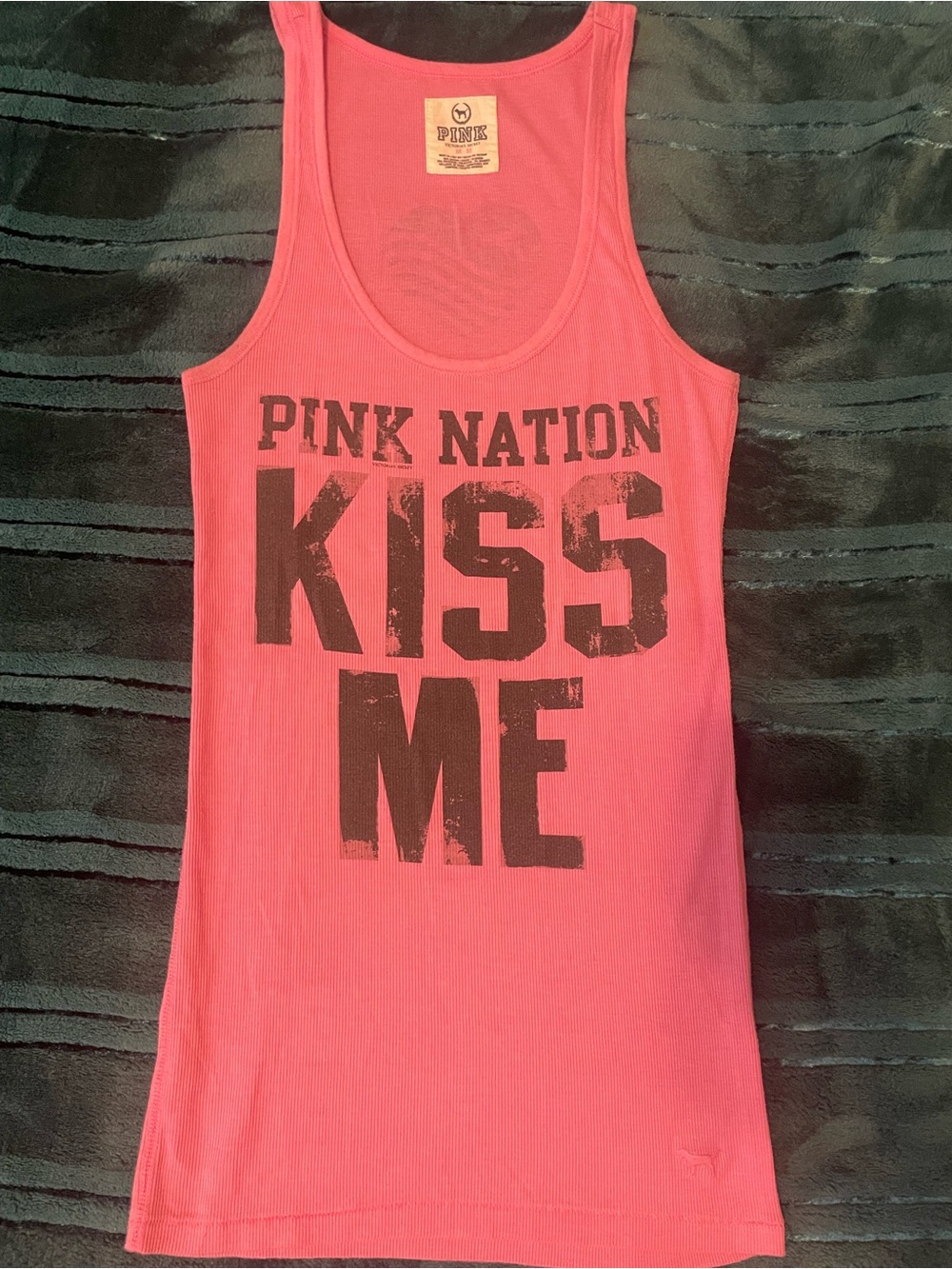 Victoria’s Secret pink nation “kiss me I’m on in a million” tank top